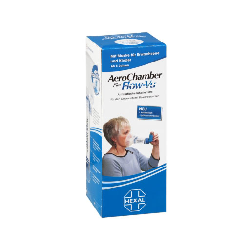 AEROCHAMBER m.Maske f.Erw.u.Kdr.ab 5 Jahre blau